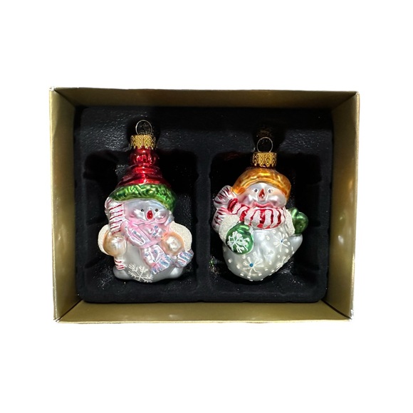 VINTAGE CHRISTMAS GLASS ORNAMENTS SNOWMAN! - Picture 1 of 1